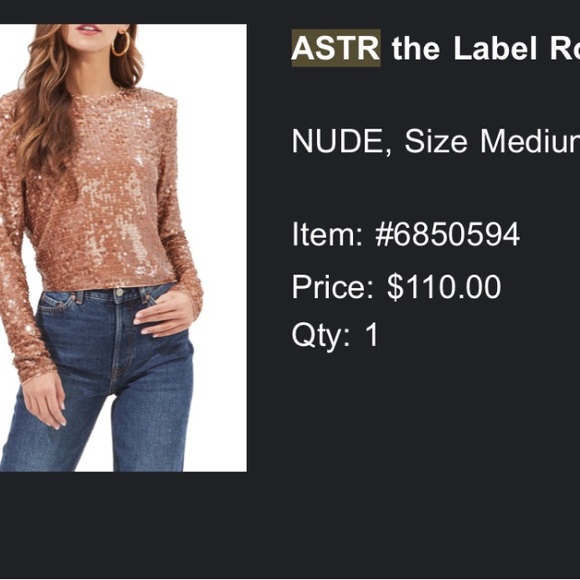 ASTR the Label Romina Sequin Top - Picture 3 of 3